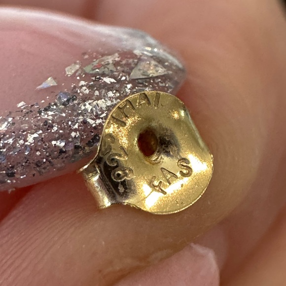 Freida Rothman 925 Sterling Silver Gold plated stud Earrings - Picture 4 of 6